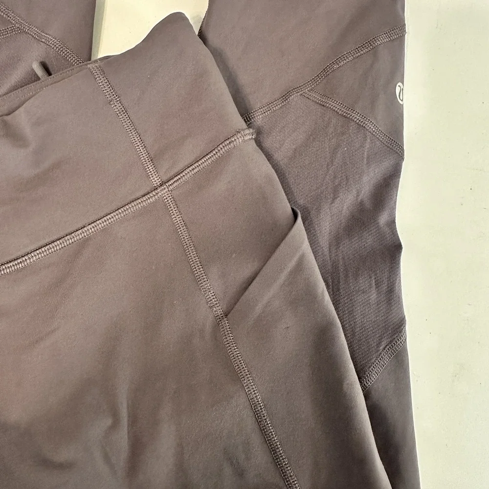 Lululemon Pace Rival Cropped Leggings Sz 6‎ Vintage Grape Pockets Pants Yoga Run